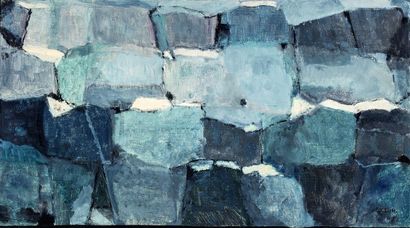 null Yvette DUBOIS-HABASQUE (1929-2016).
Compositions abstraites dans les tons bleus.
Trois...