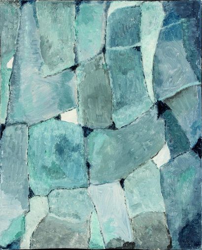null Yvette DUBOIS-HABASQUE (1929-2016).
Compositions abstraites dans les tons bleus.
Trois...
