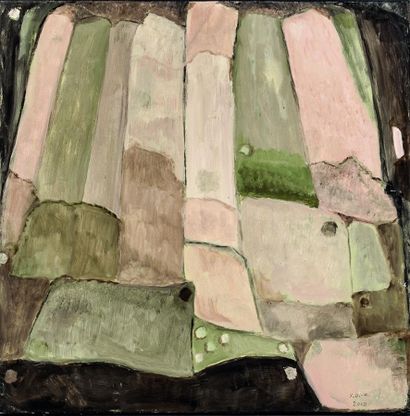 null Yvette DUBOIS-HABASQUE (1929-2016).
Compositions abstraites dans les tons verts.
Trois...