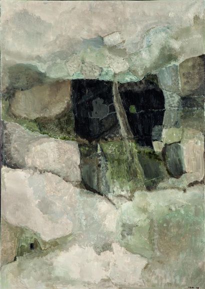 null Yvette DUBOIS-HABASQUE (1929-2016).
Composition abstraite.
Huile sur toile,...