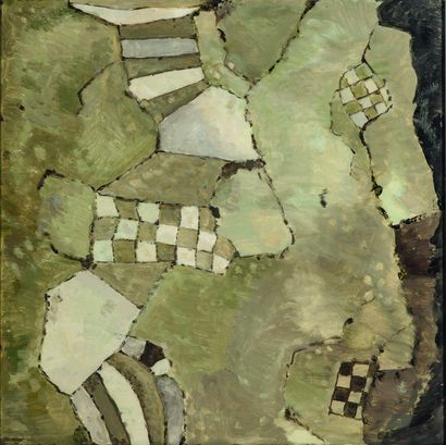 null Yvette DUBOIS-HABASQUE (1929-2016).
Compositions abstraites dans les tons verts.
Deux...