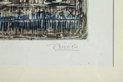 null Roger BISSIERE (1886-1964).
Composition abstraite.
Épreuve d'artiste, justifiée...