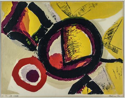null Gustav BOLIN (1920-1999). 
Composition abstraite. 
Épreuve d'artiste, justifiée...