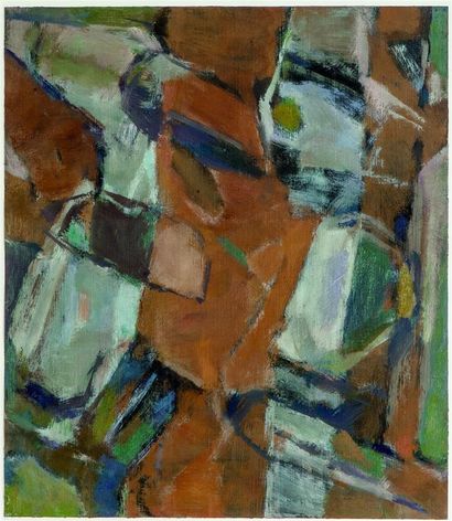 null Jacques BUREL (1922-2000).
Composition abstraite.
Huile sur toile contrecollée...