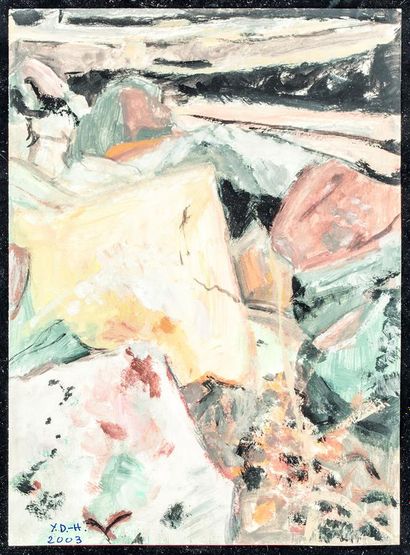 null Yvette DUBOIS-HABASQUE (1929-2016).
Compositions abstraites.
Six huiles et gouaches...