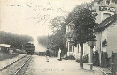 null 13 CARTES POSTALES GARES & TRAINS : Petite Sélection. "Bourgueil-La Gare (int+train),...