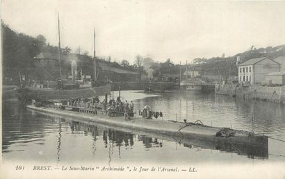 null 26 CARTES POSTALES MARINE MILITAIRE : Dont" Brest-Le Sous Marin Archimède-le...