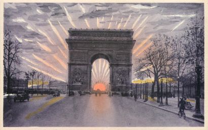 null 114 CARTES POSTALES PARIS : Illustré et Colorisé. Dont" La Tour Eiffel, L'Arc...