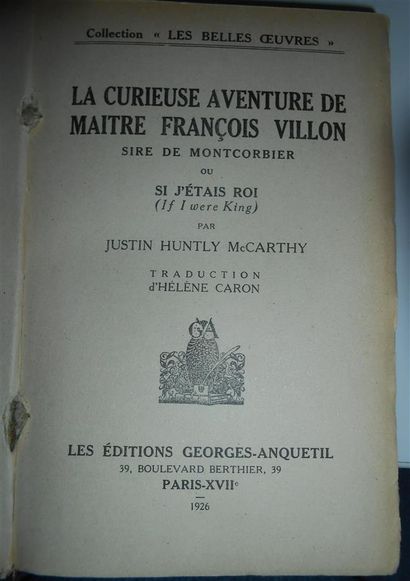 null HUNTLY McCARTY (Justin). La curieuse aventure de Maitre François Villon-Sire...