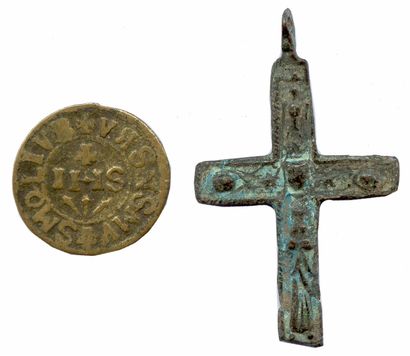 null Médaille de Saint Benoit en laiton dite "Médaille des sorciers" sur laquelle...