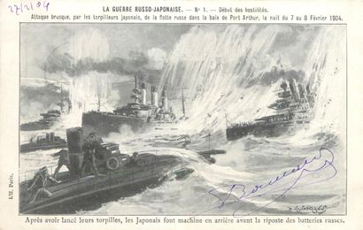 null 51 CARTES POSTALES ILLUSTRATEURS : La Guerre Russo-Japonaise. "4cpa couleurs-Delamarre...