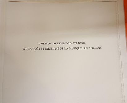 null FUMAROLI Marc. L'Orfeo d'Alessandro STRIGGIO et la quête italienne de la musique...