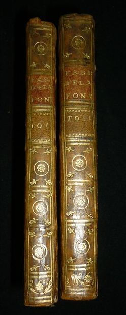 null LA FONTAINE. Fables choisies mises en vers. Paris, 1745, 2 vol. in-16, veau...