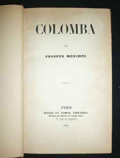 null MERIMEE. Colomba. Paris, Magen et Comon, 1841, in-8, 2 ff. - 340 pp., demi-rel....