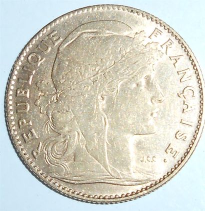 null 10 Francs 1906. Or. Au Coq. Poids : 3gr.