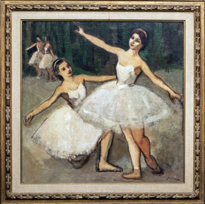 null JODELET Charles-Emmanuel (1883-1969).
Ballerines. 
Huile sur toile, signée en...