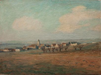 null LAUVRAY Abel (1870-1950).
Vetheuil vue des collines.
Huile sur toile, signée...
