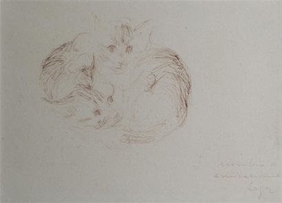null MÜHL Roger (1929-2008).
Deux études de chats.
Estampes, encadrées.
Dim. : 23...