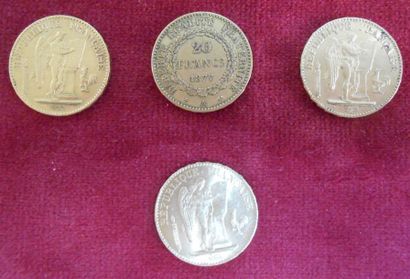 null France & Etats-Unis. Or. Napoléon III Empereur (5 pièces)-20 Francs : 1851 A...