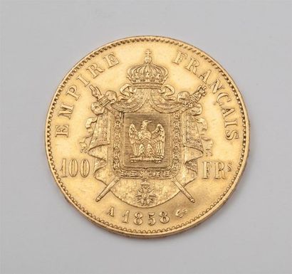 null France. Or. 100 Francs. Napoléon III Empereur. Tête nue. 1858 A Paris. Poids...