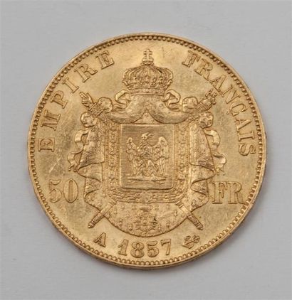 null France. Or. 50 Francs. Napoléon III Empereur. Tête nue. 1857 A Paris. Poids...