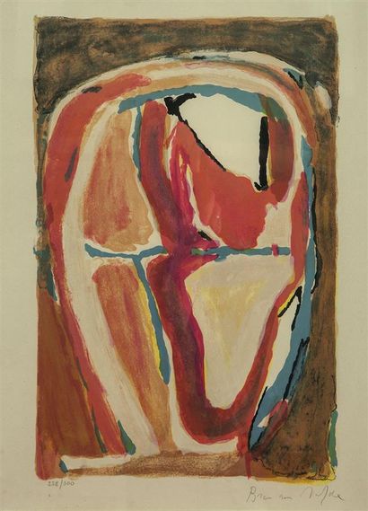null VAN VELDE Bram (1895- 1981).
Composition abstraite.
Estampe, signée en bas à...