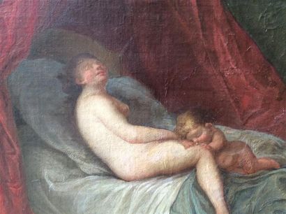 null École française de la fin du XVIIIème-XIXème siècle.
Venus et l'amour
Huile...