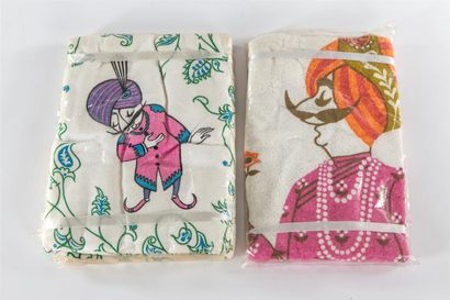 null Deux draps de bain AIR INDIA en tissus éponge imprimé à motif du célèbre Maharaja.
Dilm....