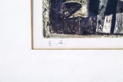 null ORTEGA José (1921-1990). 
Composition abstraite.
Épreuve d'artiste, justifiée...