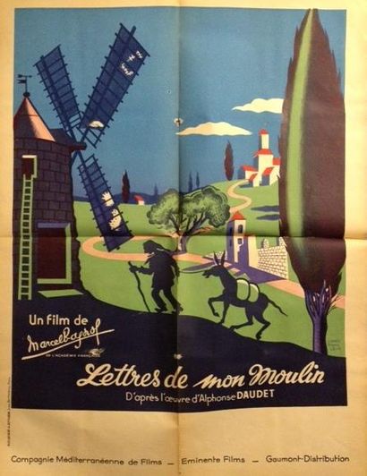 null Lettre de Mon Moulin, un film de Marcel Pagnol. Affiche. 
Dim : 78,5 x 59 cm.
Traces...