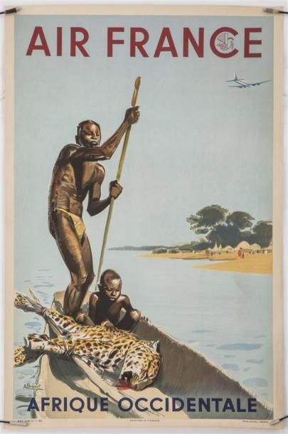 null AIR FRANCE - AFRIQUE OCCIDENTALE
Affiche illustrée par Albert Brenet 
Imprimerie...
