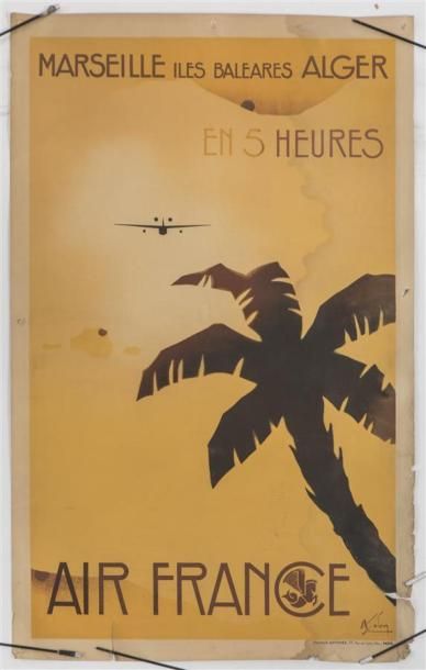 null AIR FRANCE - MARSEILLE - ILES BALEARES- ALGER EN 5 HEURES
Affiche illustrée...