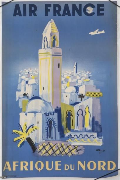 null AIR FRANCE - Afrique du Nord
Affiche illustrée par Villemot
Imprimerie Hubert...