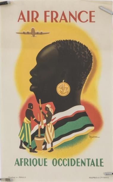 null AIR FRANCE - Afrique occidentale 
Illustrée par Guerra 
Imprimerie Alepée, Paris...