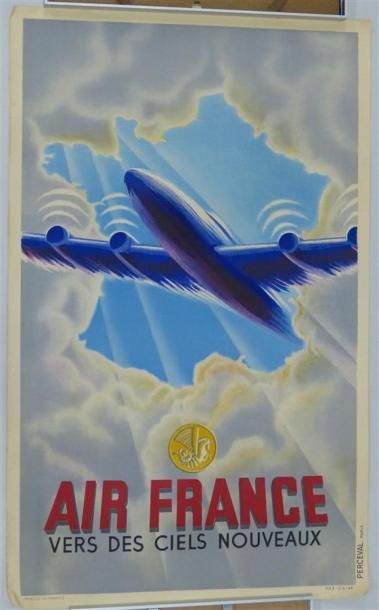 null AIR FRANCE - "Vers les ciels nouveaux"
Imprimerie Perceval Paris
100 x 61,5...