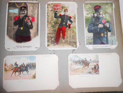 null 412 CARTES POSTALES MILITARIA : Fantaisies (avant et après Guerre) : Bergeret,...