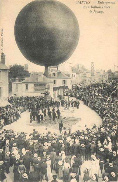 null 8 CARTES POSTALES & PHOTOS BALLONS : Sélection. "Rouen-Fêtes Normandes 18-21.06.1909-Le...