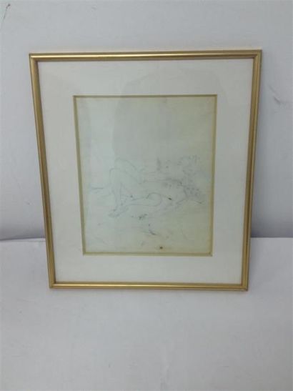 null Ecole du XXème siècle.
Composition érotique 
Lithographie sur papier encadrée...