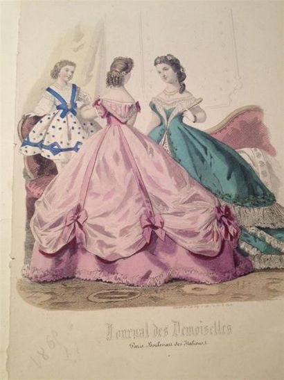 null JOURNAL DES DEMOISELLES.
Dix gravures en couleurs.

Taches, déchirures. 