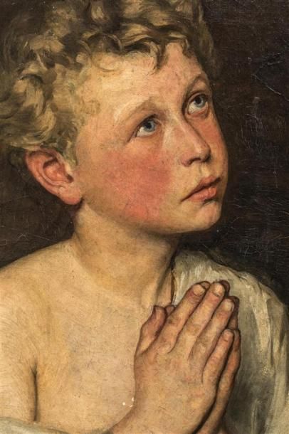 null ECOLE FRANCAISE Dernier tiers du XIXe siècle 
Portrait d'un jeune garçon blond...