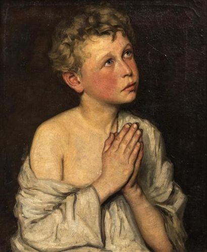 null ECOLE FRANCAISE Dernier tiers du XIXe siècle 
Portrait d'un jeune garçon blond...
