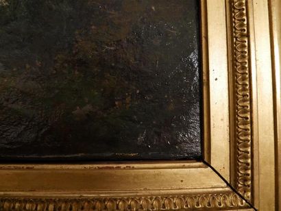 null Ecole du XIXème siècle
Paysage 
Huile sur toile, porte une signature non déchiffrée...