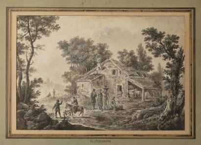 null PERIGNON Alexis-Nicolas dit Le Vieux (Nancy 1726 - Paris 1782)
Promeneurs aux...