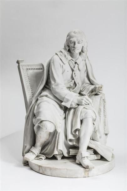 null CAFFIERI Jean-Jacques (1725-1792) d'après
Pierre Corneille assis
Sujet en biscuit,...