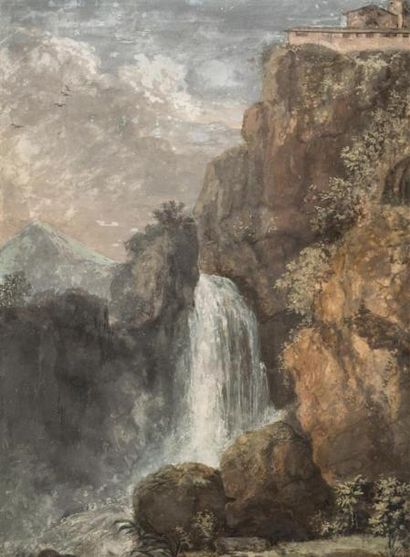 null Ecole Française de la fin du XVIIIe siècle
Paysage de cascade à la montagne
Gouache...