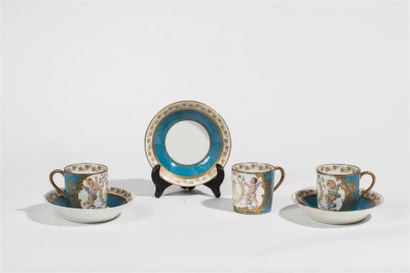 null SEVRES. XIXème siècle
Trois tasses litron en porcelaine de Sèvres au chiffre...