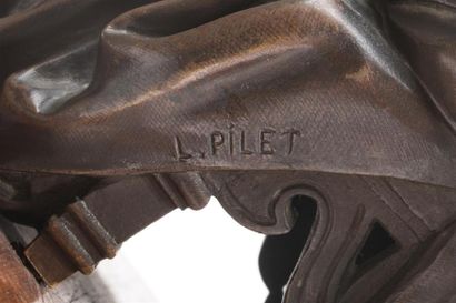 null PILET Léon (1840-1916)
Athéna au repos
Sujet en bronze à patine brune représentant...