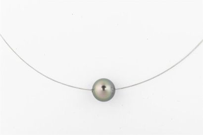 null Collier câble orné d'une perle de Tahiti