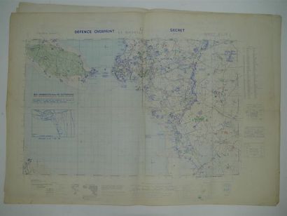 null Ensemble de huit cartes d'Etat Major originales imprimées entre mai 1944 et...
