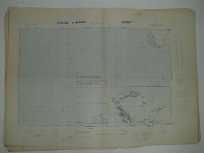 null Ensemble de huit cartes d'Etat Major originales imprimées entre mai 1944 et...